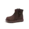 Botines Cortos para Niñas Otoño e Invierno 2025 Nuevo Estilo Coreano Bosque Retro Botas Birkenstock Botas de Terciopelo de Moda para Niñas