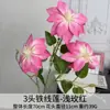 Flor Artificial com 3 Flores de Clematis, Impressa em 3D com Textura, Flor Seca para Decoração de Casamento, Arranjo de Flores de Seda, Alta Qualidade
