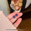 Aretes de Rosa Morada para Mujer Hermosos y Suaves con Sentido del Diseño Aretes Sencillos de Moda Pequeños Versátiles Aretes de Moda Ins