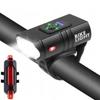 Luz de Bicicleta Farol de Liga de Alumínio Luz Forte Lanterna de Ciclismo Equipamento Acessórios para Ciclismo Noturno Bicicleta de Estrada Montanha Conjunto Luz Traseira