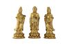 Un Conjunto de Estatuas de Buda de Cobre para Adorar en el Templo, Presentando a los Tres Santos del Oeste: Bodhisattva Avalokiteshvara, Buda Amitabha y Bodhisattva Mahasthamaprapta