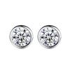 Paquete de diamante individual con pendientes chapados en platino de 18k oro real platino moissanita femenina quilate pendientes de moda en internet circón de simulación