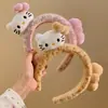 Diadema de Felpa con Estampado de Leopardo Rosa y Moño de Gatito para Mujer, Diadema Linda Versátil para Lavarse la Cara, Pasador, Tocado de Corona Alta