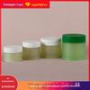 Frasco de máscara dupla verde personalizado, 20g, frasco de creme de boca larga, frasco de creme facial de plástico PP, reembalagem de cosméticos, material de embalagem
