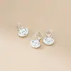 Plata pura 999, plata tailandesa de estilo antiguo, colgante de lingote con incrustaciones de caracteres chinos, charm para pulsera, material de cordón trenzado hecho a mano y accesorios, S1202