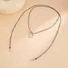 Collar Colgante de Gota de Agua Largo Simple Transfronterizo Europeo y Americano para Mujer, Collar Anillo Asimétrico Retorcido para Viajes de Negocios