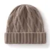 Gorro de cachemira grueso tejido en cable estilo coreano para mujer, nueva colección otoño/invierno, gorro de punto suave, color liso, casual, versátil y cálido