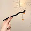Pasador de Sándalo Negro para Mujer, Accesorio para el Cabello Fresco y Elegante, Pasador de Flor de Magnolia, Adorno para el Cabello Estilo Antiguo Qipao, Pasador Diario para Peinados Recogidos