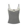 Camisola de Encaje con Lazo y Almohadilla en el Pecho para Mujer, Top Interior con Espalda Hermosa al Estilo Sweet Spice Girls, Top Básico Strapless
