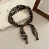 Colar Cachecol de Seda Estampa de Leopardo Novo Colar de Moda de Alto Padrão Acessórios de Gola Halter Ajustáveis Corrente para Suéter Corrente para Cintura Cinto
