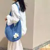 Bolso Tejido Nuevo de Gran Capacidad para Vacaciones en la Playa de Verano, Bolso de Playa de Punto Floral, Bolso Tote de Hombro Único de Moda para el Trabajo