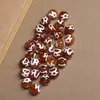 Ágata Roja del Tíbet Ágata Negra Dzi Cuentas Redondas Blancas Pulsera DIY Pulsera Cuentas Sueltas Cuentas Redondas Dzi Suministro Directo de Fábrica