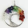 Colgante de árbol de la fortuna con forma de árbol de la vida redondo de plata con grava de cristal, venta al por mayor de joyería transfronteriza de Amazon y eBay.