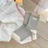 Calcetines para Mujer, Nueva Colección Otoño e Invierno, Estilo Coreano, Etiqueta de Tela de Huevo con Bloques de Color, Calcetines de Algodón a Rayas Sin Costuras de Media Pantorrilla, Calcetines para Estudiante, Calcetines para Mujer