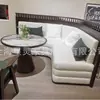 Sofá de Comedor Booth de Madera Maciza Merienda Restaurante de Fideos Restaurante de Comida Rápida Hotel Cafetería de Té con Leche Postres Combinación de Mesa y Silla Contra la Pared