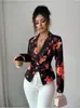 2026 Suit Feminino Europeu e Americano Amazon Elegante Temperamento Para o Trabalho Slim Fit Estampado Primavera e Outono Manga Longa Jaqueta Fashion