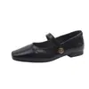 Zapatos bajos de estilo francés de una sola pieza, nuevo modelo de verano, adecuados para combinar con faldas, puntera cuadrada plana, modernos y versátiles, zapatos Mary Jane plateados de estilo francés
