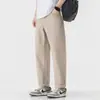 Calças Cáqui para Homens, Estilo Primavera e Verão, Calças de Trabalho Pesadas Retas Estilo Americano, Calças Casuais Largas Retro Afuniladas para Homens