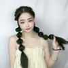 Celebridad de internet nueva linterna de burbujas peluca coleta cabello largo de mujer anillo simulación doble coleta suministro directo de fábrica en stock