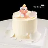 Decoración de Adornos para Pastel de Luna Llena de Bebé Serpiente Linda de Dibujos Animados Cumpleaños Niño Niña Mesa de Postres Enchufe para Hornear