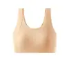 Camisole de Seda Gelada Sem Costura com Bojos Fixos para Meninas Adolescentes no Segundo e Terceiro Estágios do Ensino Fundamental Roupa Íntima Esportiva