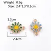Moda Coreana Joias de Margarida Acessórios Liga de metal Colar Pingente Conector de Pulseira Duplo Pendurado Acessórios DIY Acessórios