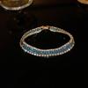 Pulsera Geométrica Redonda de Flor de Zirconia Transfronteriza Europea y Americana Estilo Retro de Moda Pulsera Joyería de Lujo Ligero Al por Mayor