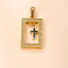 Collar de Acero de Titanio Transfronterizo con Colgante Único Colgante Cuadrado de Diamante Fundido Cadena para Suéter Lujo Ligero Joyería de Acero de Titanio de Alta Gama Fábrica