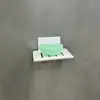 Estante de almacenamiento para jabón de tocador de baño de acrílico, sin perforaciones, montado en la pared, con drenaje, para jabón de lavandería