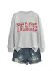 Amazon eBay Estación Independiente Moda Casual Versátil Mujer Teach Fresa Otoño Invierno Nuevo Sudadera con Capucha de Manga Larga