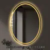 Espejo de baño inteligente de forma ovalada con retroiluminación LED, adecuado para baños de hotel; espejo de maquillaje antivaho; personalizable