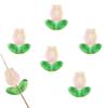 Pétalos de tulipán de vidrio con degradado colorido, hojas de flores, material de cuentas para bricolaje, pulseras, pendientes, accesorios de joyería