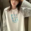 Camiseta Raglan de Manga Longa com Cor Contrastante Estilo Retro Americano para Mulheres Outono Inicial Novo Estilo Camiseta de Base Listrada Costurada Top Solto