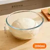 Vidrio de Borosilicato Alto con Tapa Recipiente para Amasar Resistente al Calor Recipiente Antiadherente Espesado Gran Capacidad Bol para Batir Huevos Bol para Hornear Bol para Ensalada Vidrio