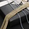 Corrente de Garras com Strass 2mm-4mm/Base Dourada e Prateada Densa DIY/Corrente de Strass com Garras/Corrente de Strass para Celular Acessórios Brilhantes de Strass