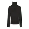 Suéter de punto de lana pura sin costuras de cuello alto con hilo Yangzi para mujer, jersey fino de manga larga ajustado, camiseta base, suéter de otoño