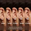 Aretes Clásicos de Moissanita con Cuatro Garras para Mujer, Modernos de Plata de Ley S925 Chapada en Oro de 18K, Diseño Geométrico