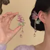 [Encanto Antiguo] Nuevo Pasador de Flor de Perlas con Lazo de Cinta Estilo Chino Pasador de Pelo con un Diseño Elegante y Encanto Antiguo