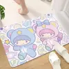 Alfombrilla de Baño de Barro Diatomeas Dibujo Animado Kuromi Antideslizante y Resistente a Manchas Felpudo para Pies Lavabo Absorbente de Agua Secado Rápido Alfombrilla de Piso Fácil de Cuidar
