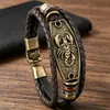 Nuevo Pulsera Tejida de Cuero Hebilla de Aleación Moda Retro Europea y Americana Más Vendida Pulsera de Cuero Directo de Fábrica
