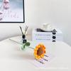 Buquê tecido à mão acabado Simulação de girassol rosa malha flor lã tulipa Bell orquídea para sempre flor