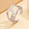 Anel Oco Irregular Dourado Lele Jewelry Design Criativo de Nicho Abertura Larga Estilo Coreano Simples Joia Unissex