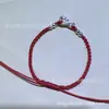 Pulsera de cuerda roja tejida con dragón Ruyi del zodíaco de plata S999 para pareja, pulsera de cuerda negra para niña, pulsera para hombre y mujer, regalo para novia
