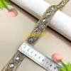 Tejido de Malla con Encaje Bordado Espejo Dorado, Cinta de Hilo Dorado de 2.5 cm, Accesorios para Ropa de Estilo Étnico, Al por Mayor en Stock