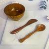 Herramientas para mascarillas Cuenco de madera para mascarillas Ajustador de película Herramientas de spa de maquillaje de belleza Juego de tres piezas Cuenco de belleza Cuchara para mascarillas Barra para remover