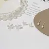 Pendientes Geométricos Originales de Estilo Casual para Mujer, Diseño de Lujo Accesible, Chapado Ecológico Aguja de Plata S925 Tienda Accesorios de Compra al por Mayor