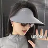 Edición Mejorada Sombrero con Visera Integrada Sin Marcas Verano Sin Varillas Hueco Superior Sombrero de Sol de Ala Ancha Muestra la Cara Pequeño Sombrero de Sol Anti-UV