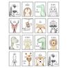 Pintura Decorativa Nórdica Simple de Dibujos Animados Acuarela Animal León Mono Hipopótamo Dinosaurio Póster Habitación Infantil Pintura Colgante Sin Marco