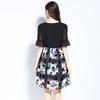Vestido de Chiffon da Marca Chegada Nova de Verão Floral Moda Linha A Casual Versátil Grande Balanço Respirável Vestido Quente Pequeno Vestido Preto