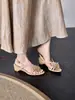 Sandalias de Tacón Grueso Abiertas con Fuegos Artificiales de Pedrería Estilo Nuevo 2026 para Mujer, Sandalias de Moda de Verano con Punta Redonda, Tira Fina y Tacón Medio Abiertas en la Punta